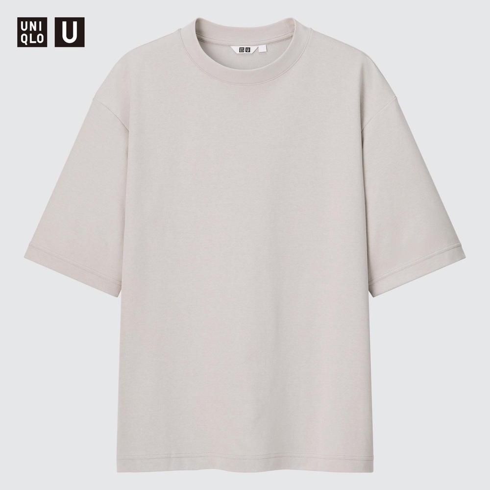 Uniqlo U AIRism Oversized T-Shirt, Light Gray Size L
